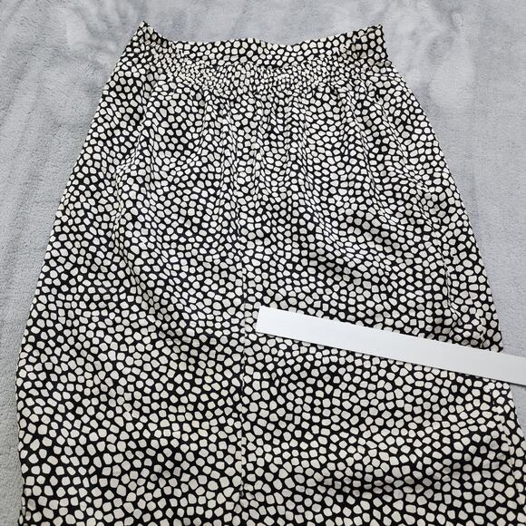 Vintage 80s Francesca of Damon Skirt Set Size 8 Black White Silk Peplum Pencil - Picture 12 of 16